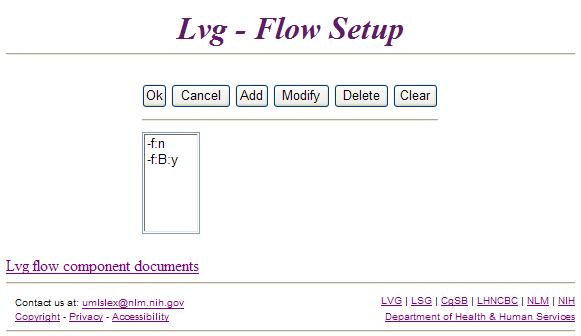 Lexical Web Tools - Lvg Flows Setup