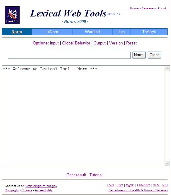 Lexical Web Tools - Norm Access
